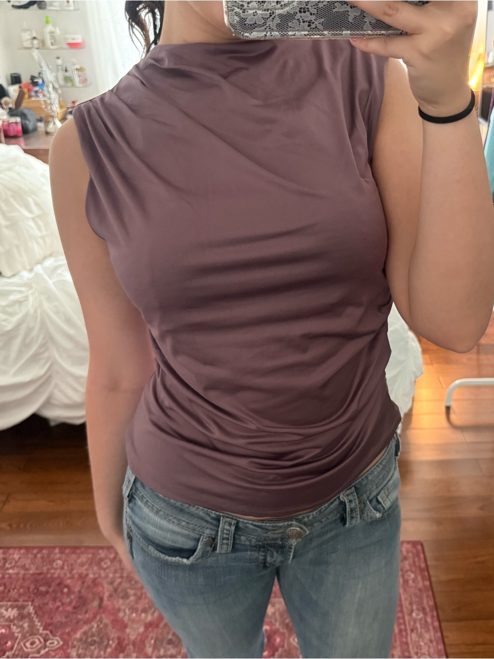 Brand new Mauve Sleeveless Mock Neck Tank